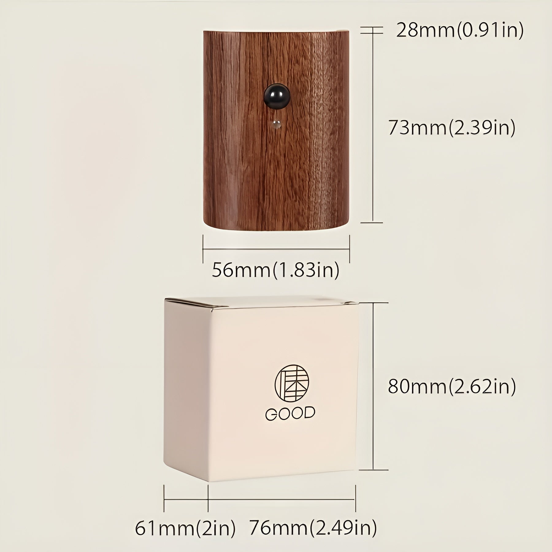 LED Vegglampe i Tre – Med Bevegelsessensor og USB | Perfekt for Gang og Trapp
