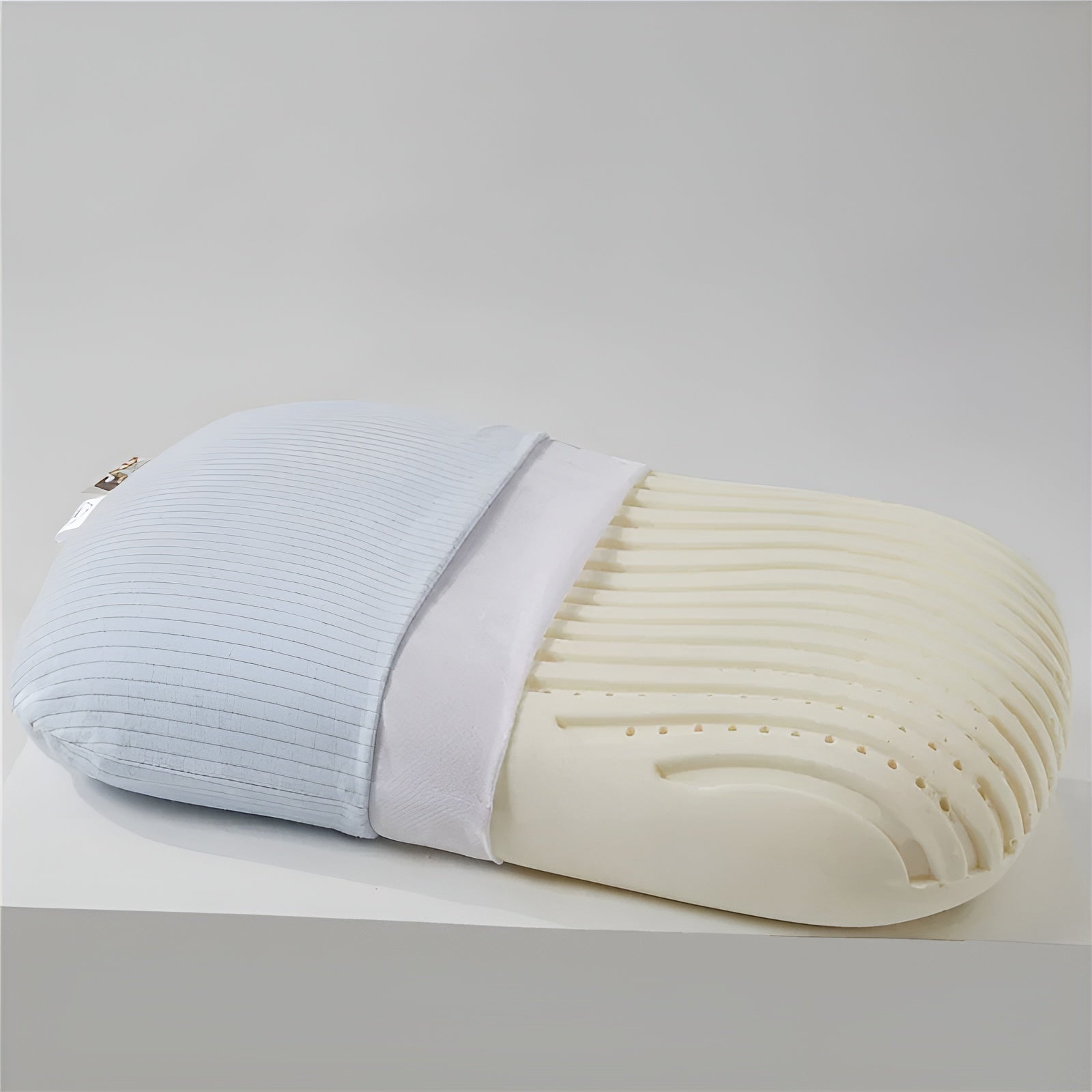 Bomullstrekk til Naturlatexhodepute – Ergonomisk Nakkepute | Pustende og Perfekt for Side- og Ryggsovende