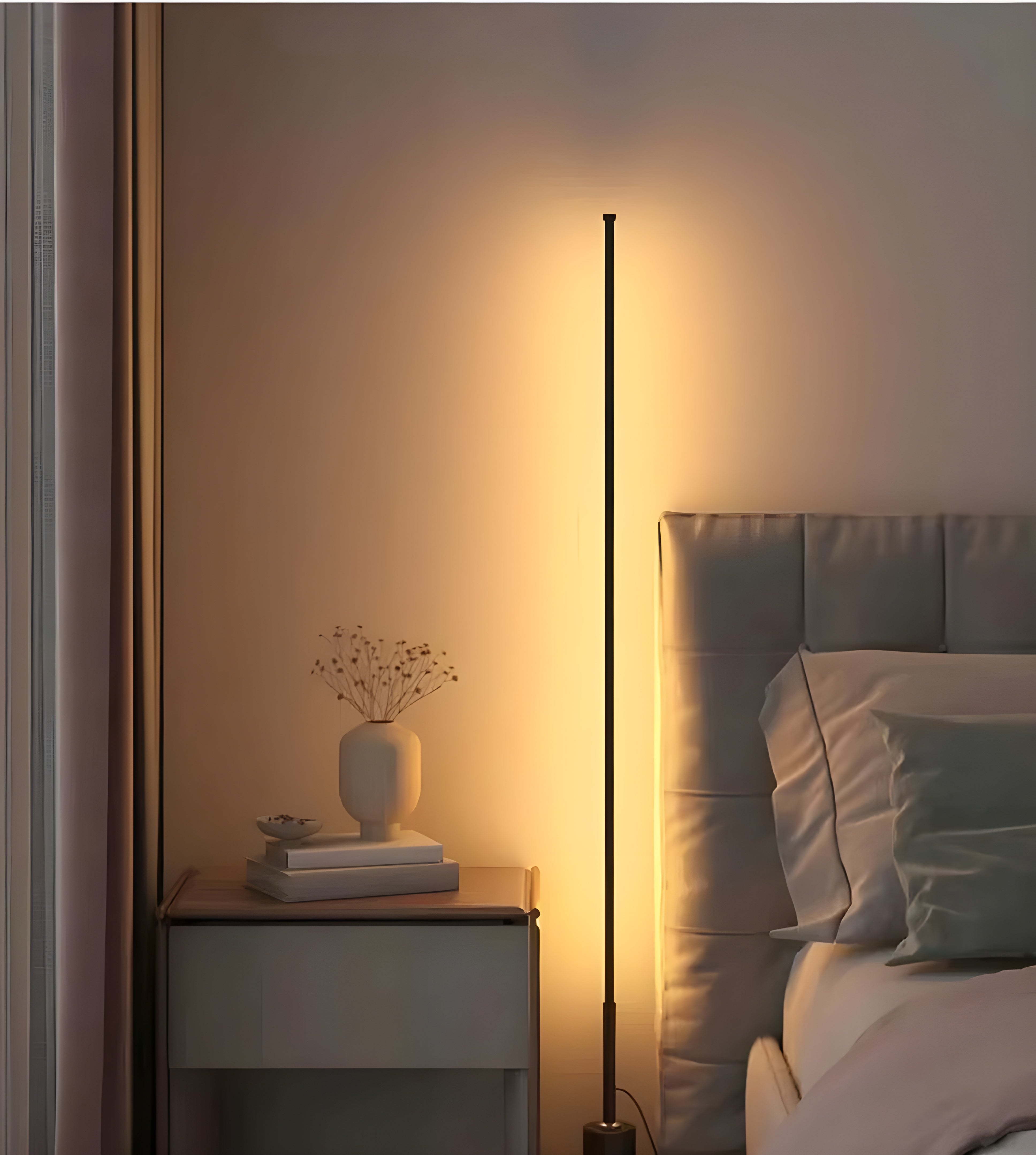 Hjørnelampe med LED-lys – Dimmbar og Stemningsfull | Perfekt for Stue og Soverom