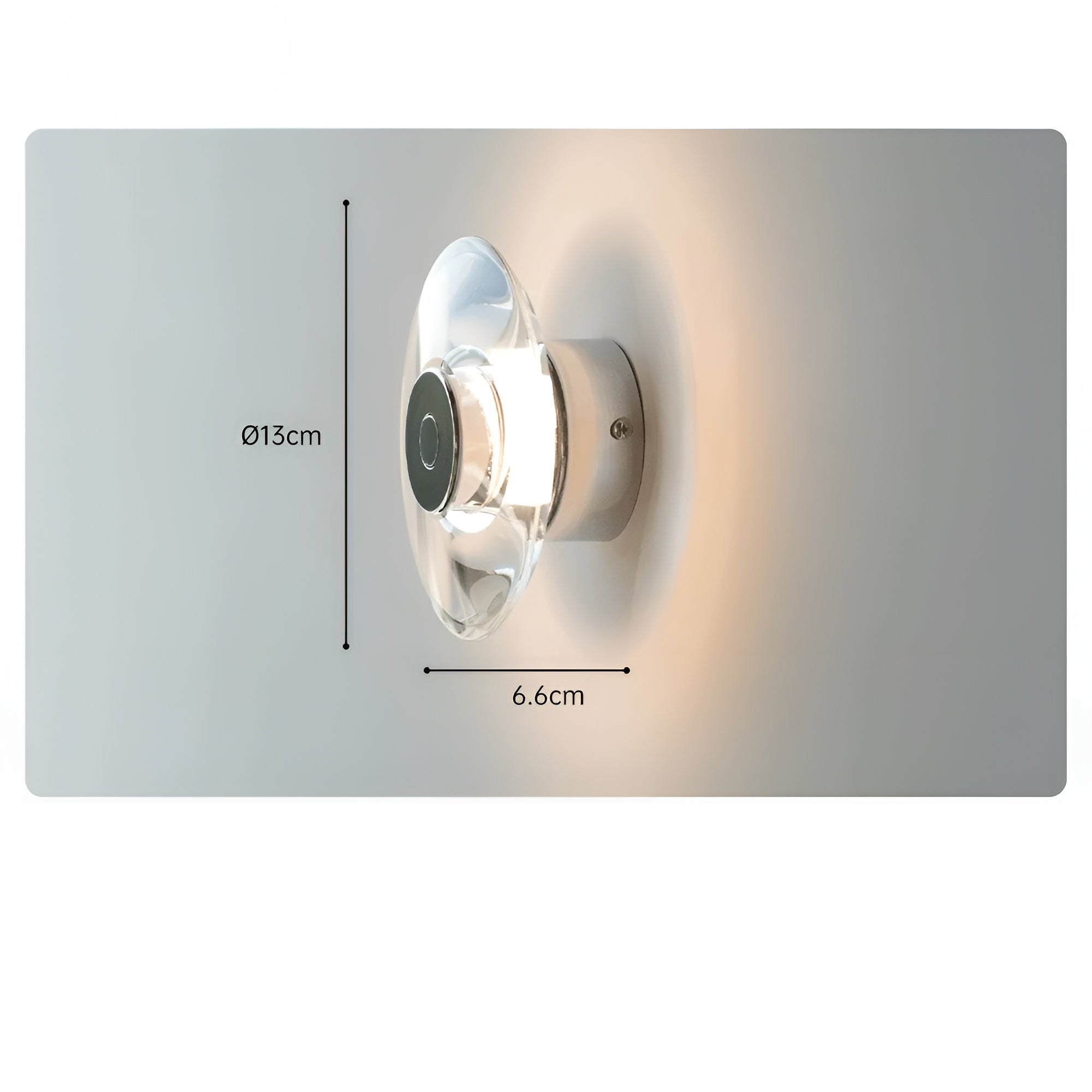 Rund Vegglampe med Krystall – Moderne LED Design | Dekorativ Lampe til Soverom, Stue og Gang