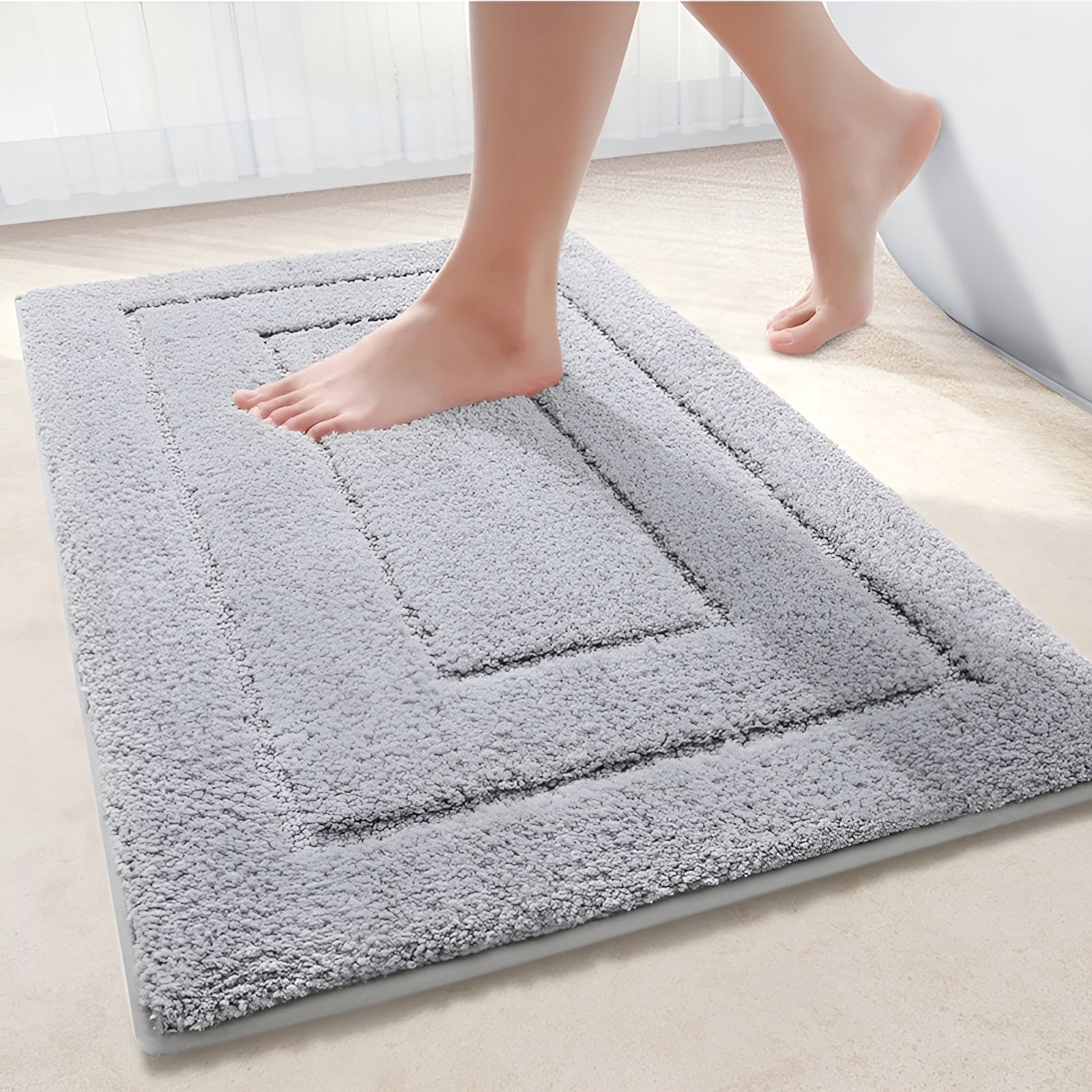 Badematte i Mikrofiber – Sklisikker og Vaskbar | Myk og Suger Godt til Bad og Dusj