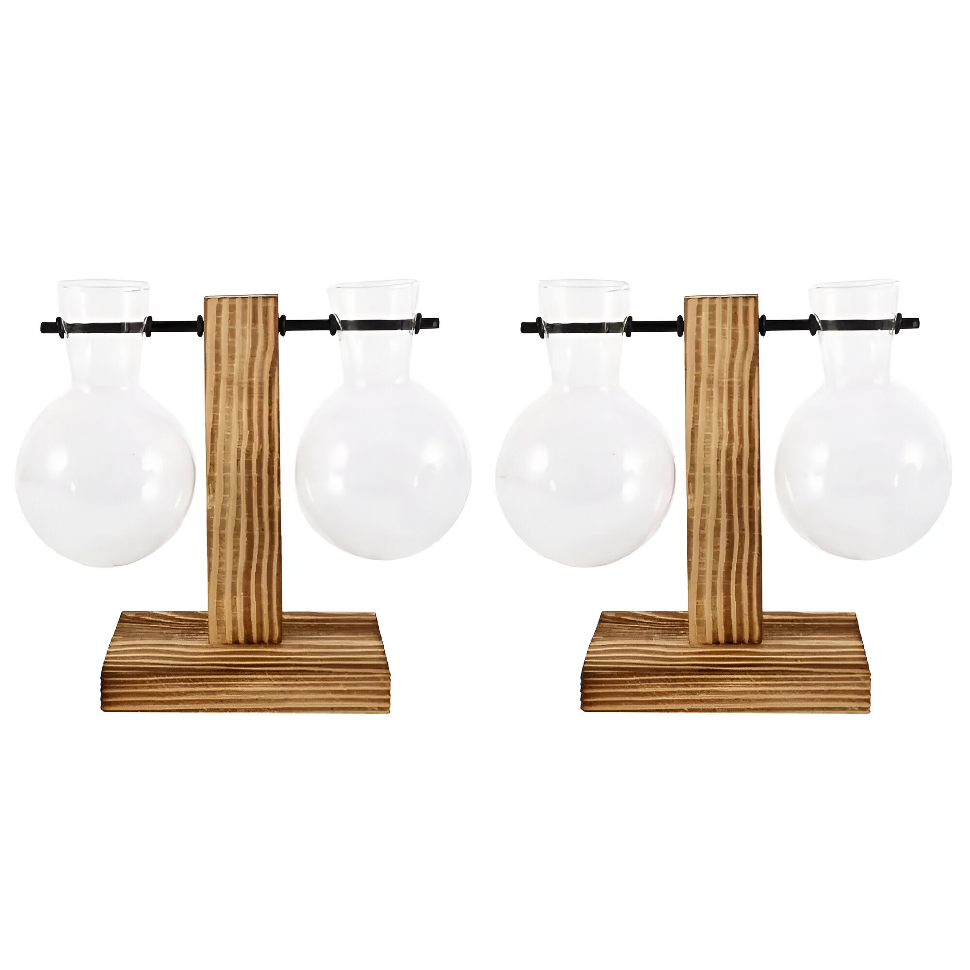 Rinella – Glassvase For Hydroponisk Dyrking Med Stativ I Tre