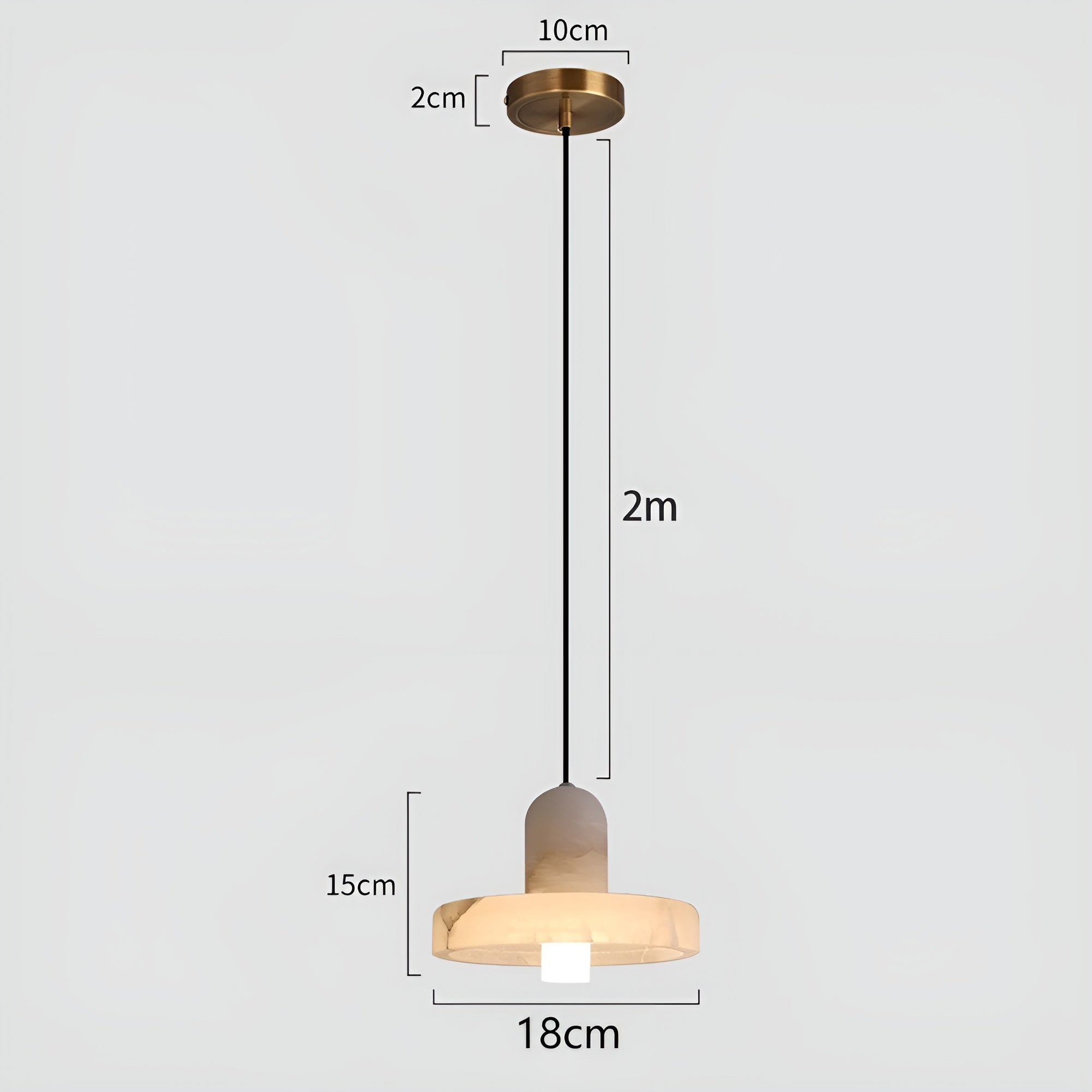 Kobber-Marmor-Pendellampe – Moderne Og Stilig Design | Perfekt For Soverom Og Spisestue - Gull 18cm / Varmt Lys