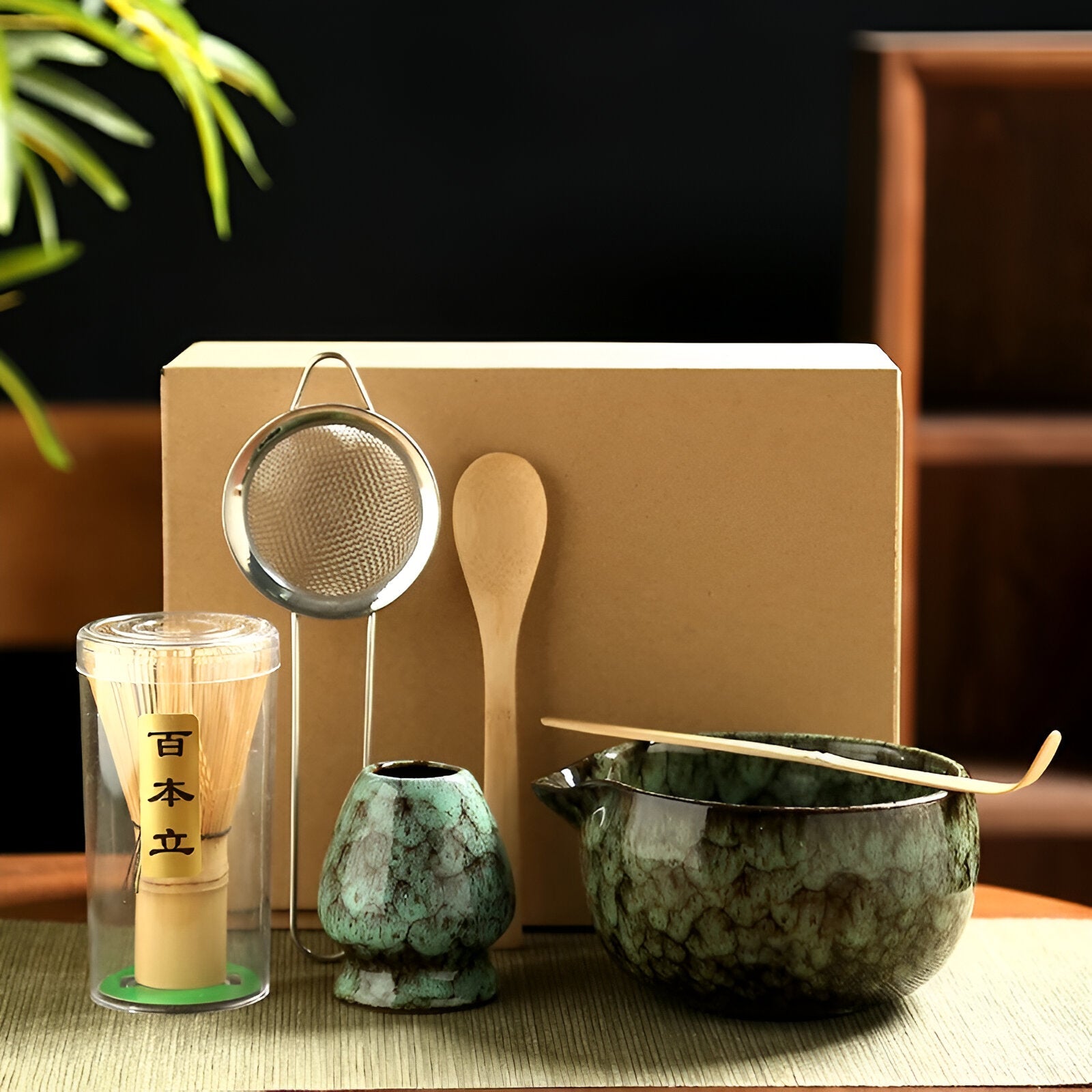 Matcha Keramikksett – Tradisjonell og Dekorativ | 6 deler for Te-Seremoni