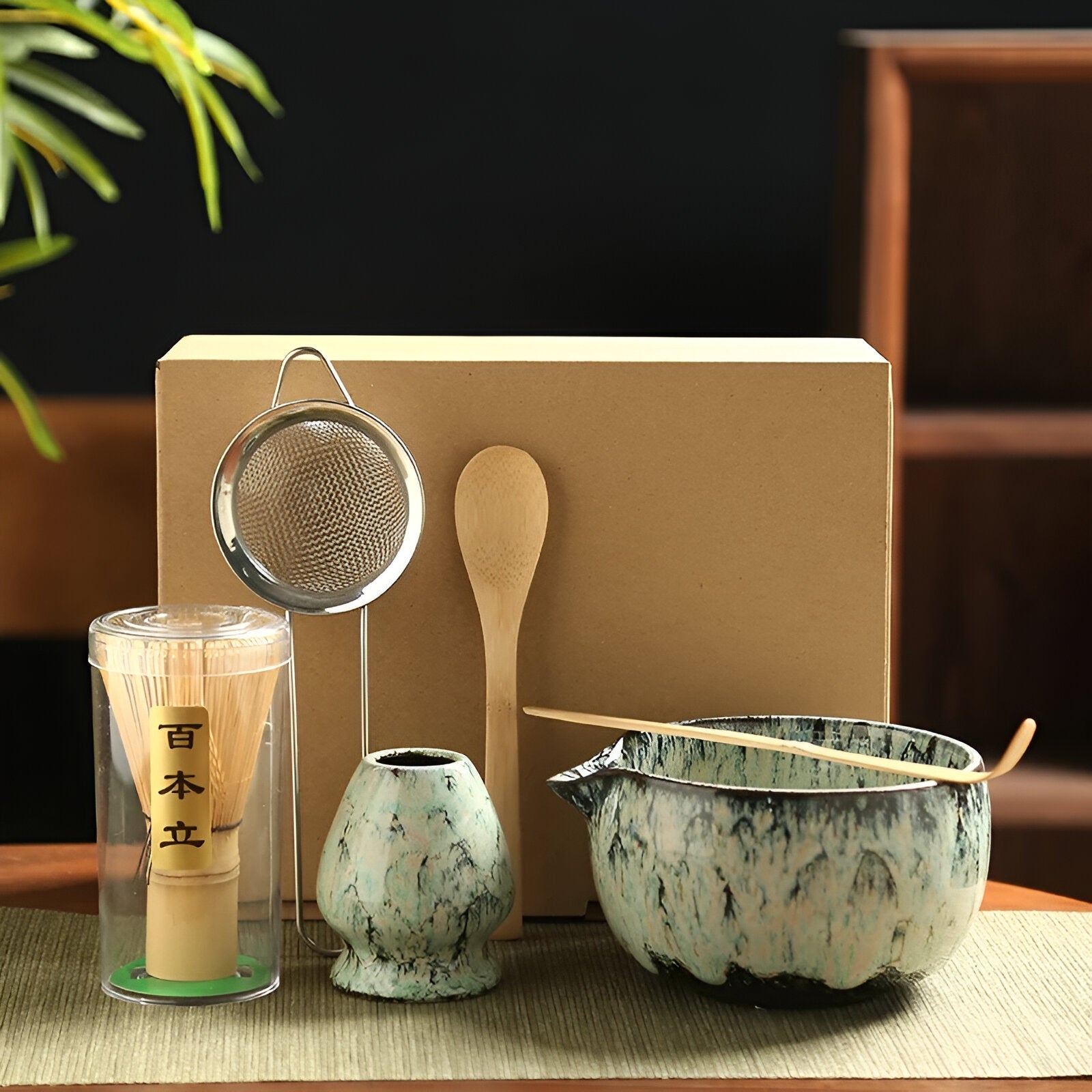 Matcha Keramikksett – Tradisjonell og Dekorativ | 6 deler for Te-Seremoni