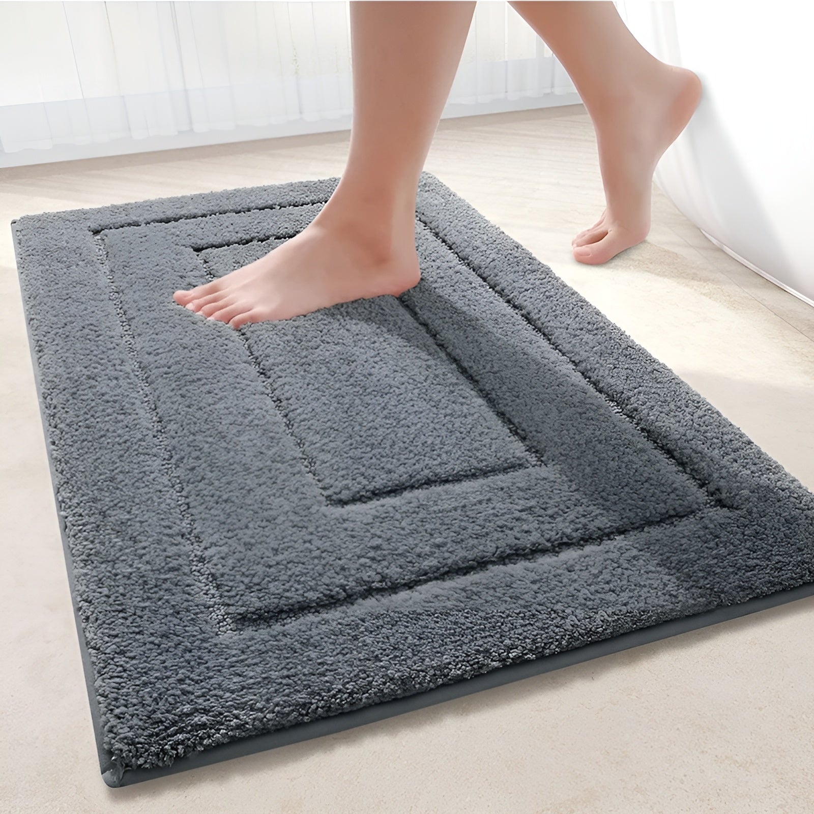 Badematte i Mikrofiber – Sklisikker og Vaskbar | Myk og Suger Godt til Bad og Dusj