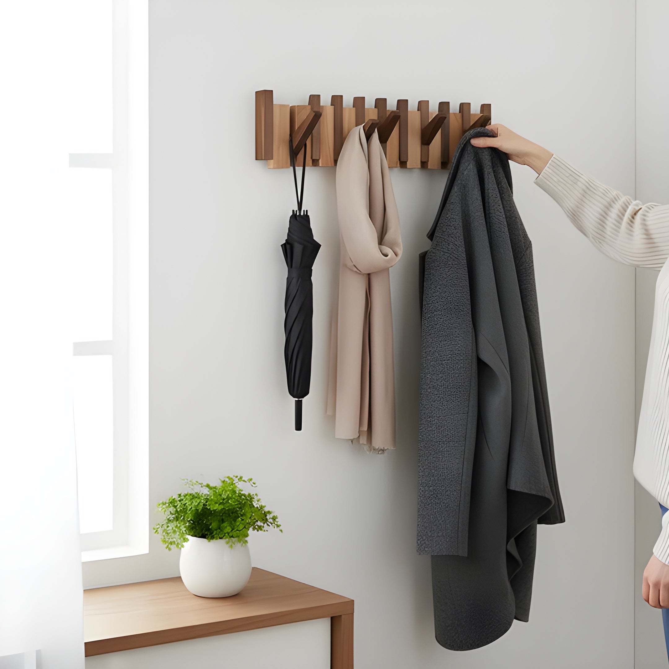 Skanto Elegant Klesklyper I Tre Med Pianodesign – Stilig Klesklypesett