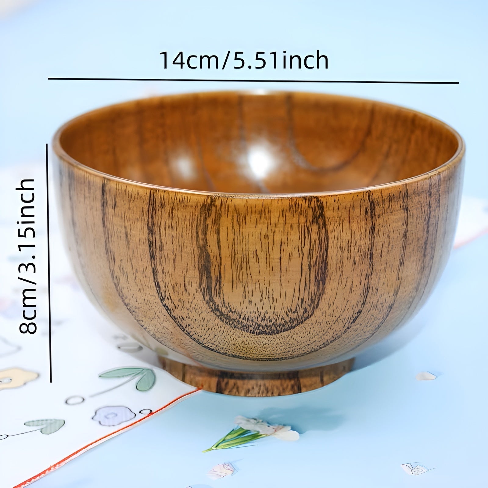 Schale aus Massivholz – Hochwertig und Hitzebeständig | Perfekt für Reis Suppe Salat und Camping - XL - Schüsseln