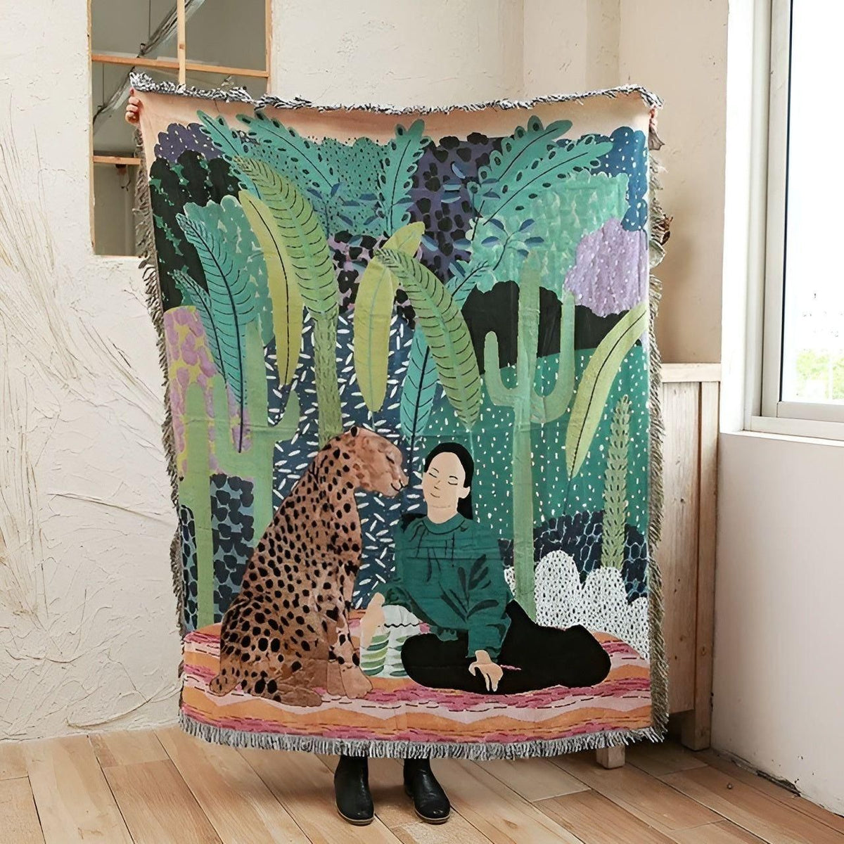 LeopardLuxe Pledd – Allsidig Leopardpledd med Dusker