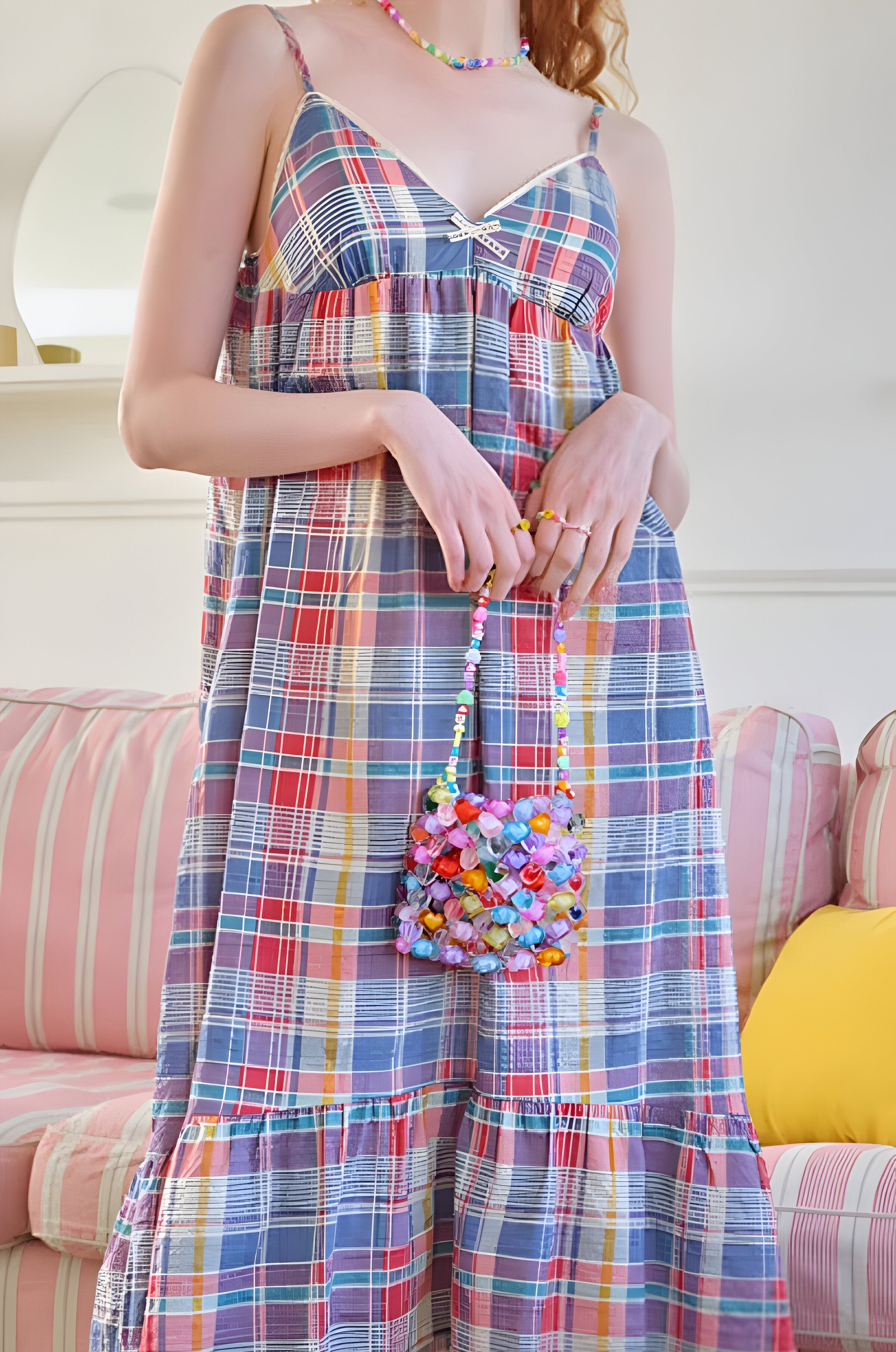 Pyjamassett For Kvinner - Sommersovertøy | Rutete Topp Og Shorts