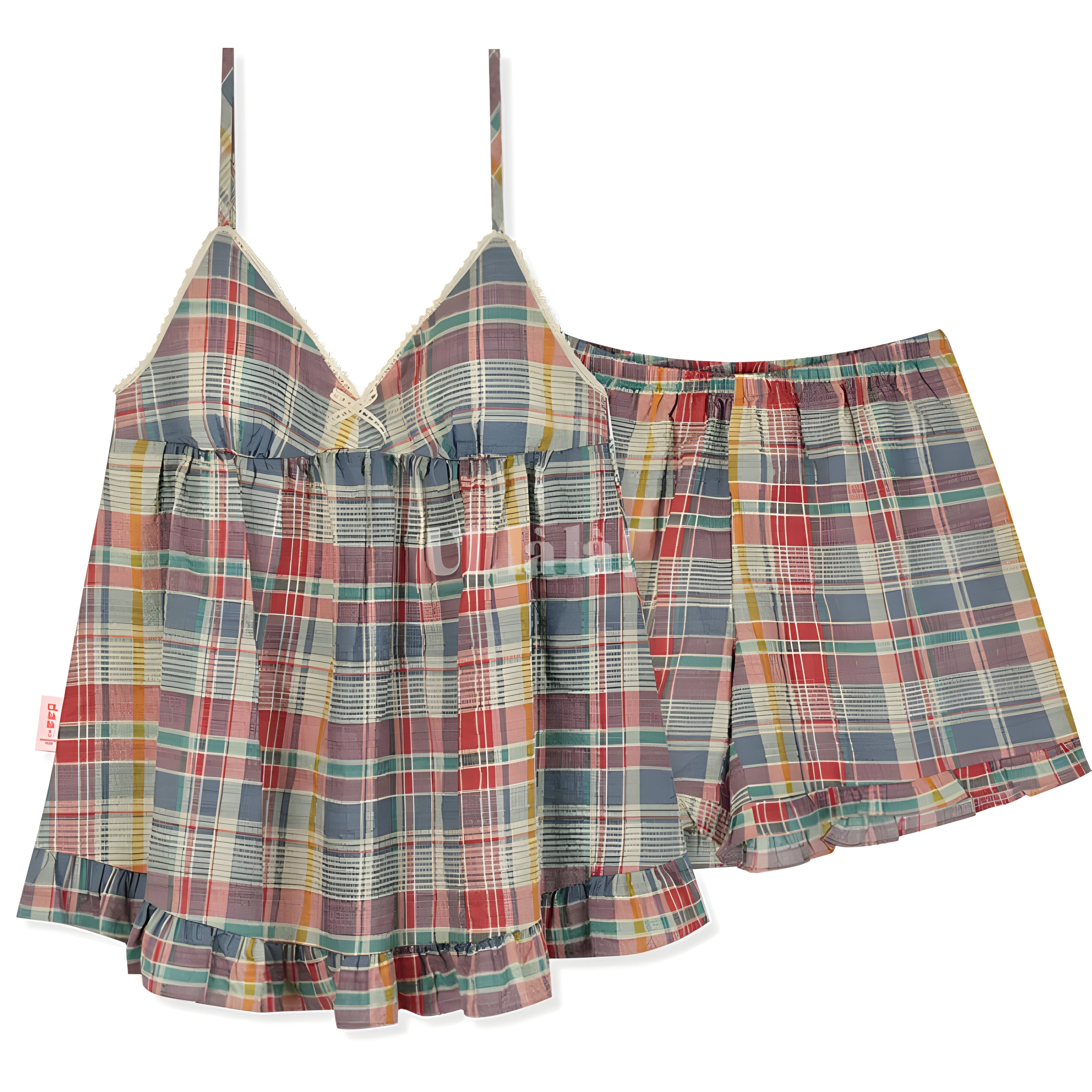 Pyjamassett For Kvinner - Sommersovertøy | Rutete Topp Og Shorts