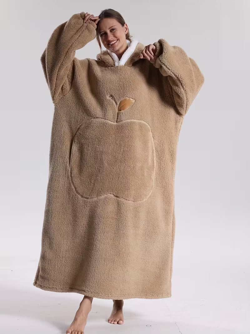 Oversized hettepledd bakfra – full lengde 140 cm