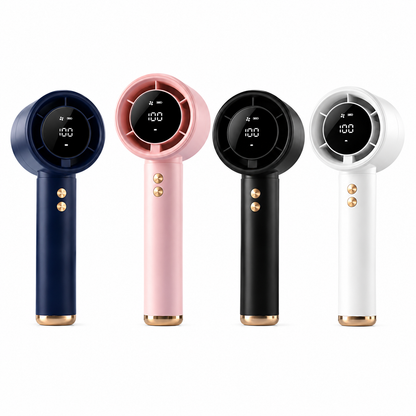 Bærbar Mini-turbo-håndvifte – Digitalt Display, Usb-c-lading Og 100 Hastighetsnivåer