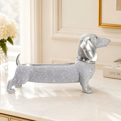 Skrivebordsorganiserer I Dachshundform – Dekorativ Figur Med Penneholder Til Kontoret Og Hjemmekontoret