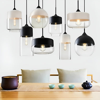 Geometrische Glas-Pendelleuchte – Schwarz & Bernstein | Stilvolle Beleuchtung