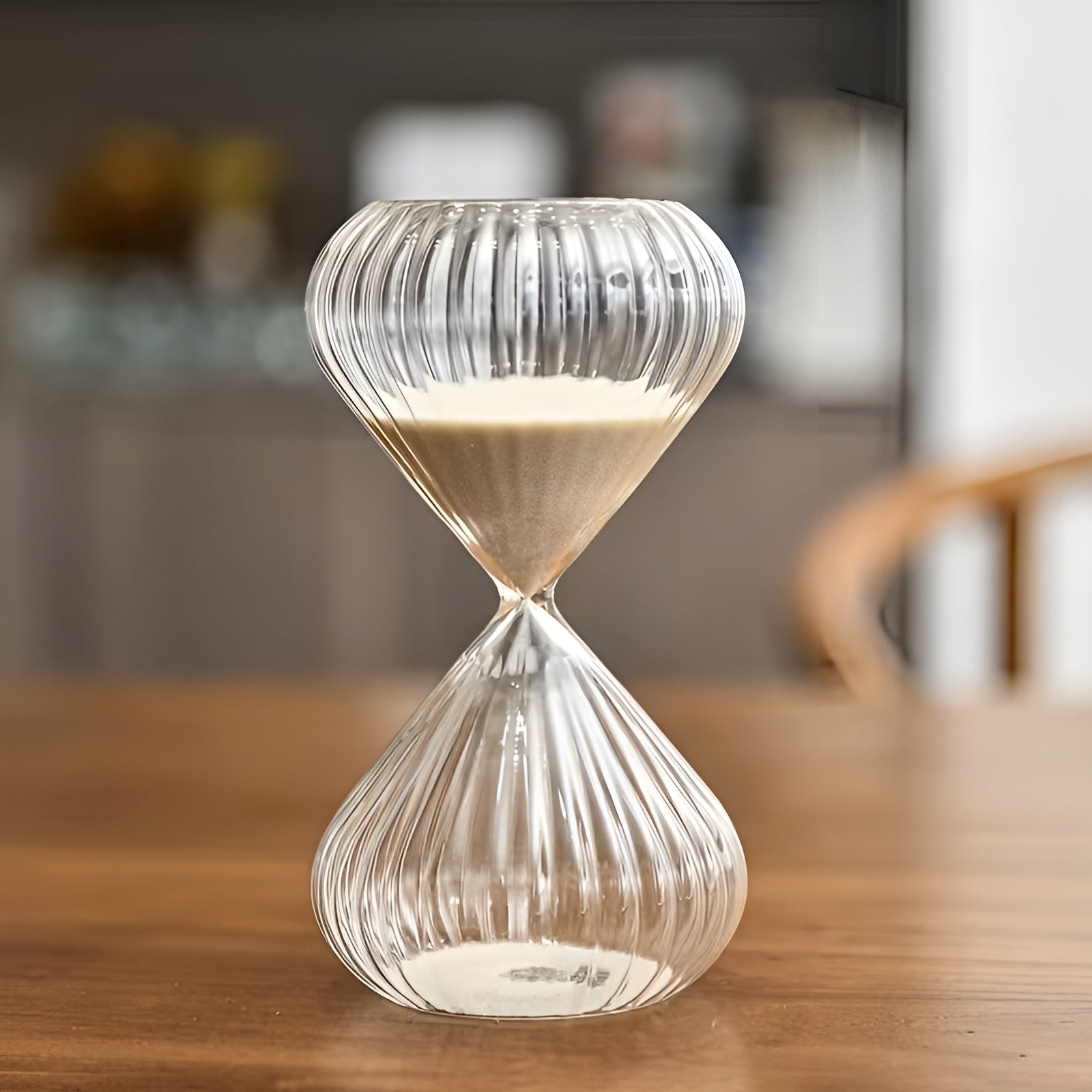 Timeglass med Grå Striper – Dekorativt og Avslappende | 15 eller 30 Minutter for Hjem og Kontor