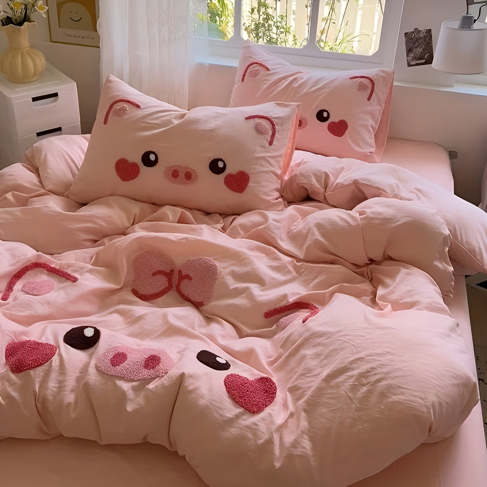 Sengetøysett med Søtt Grisepreg – Mykt og Koselig | Perfekt for Barnerom