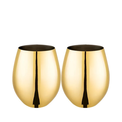Eggformede Cocktailglass i Rustfritt Stål (2-Pakning) – Stilrene og Holdbare | Perfekt for Cocktails og Longdrinks