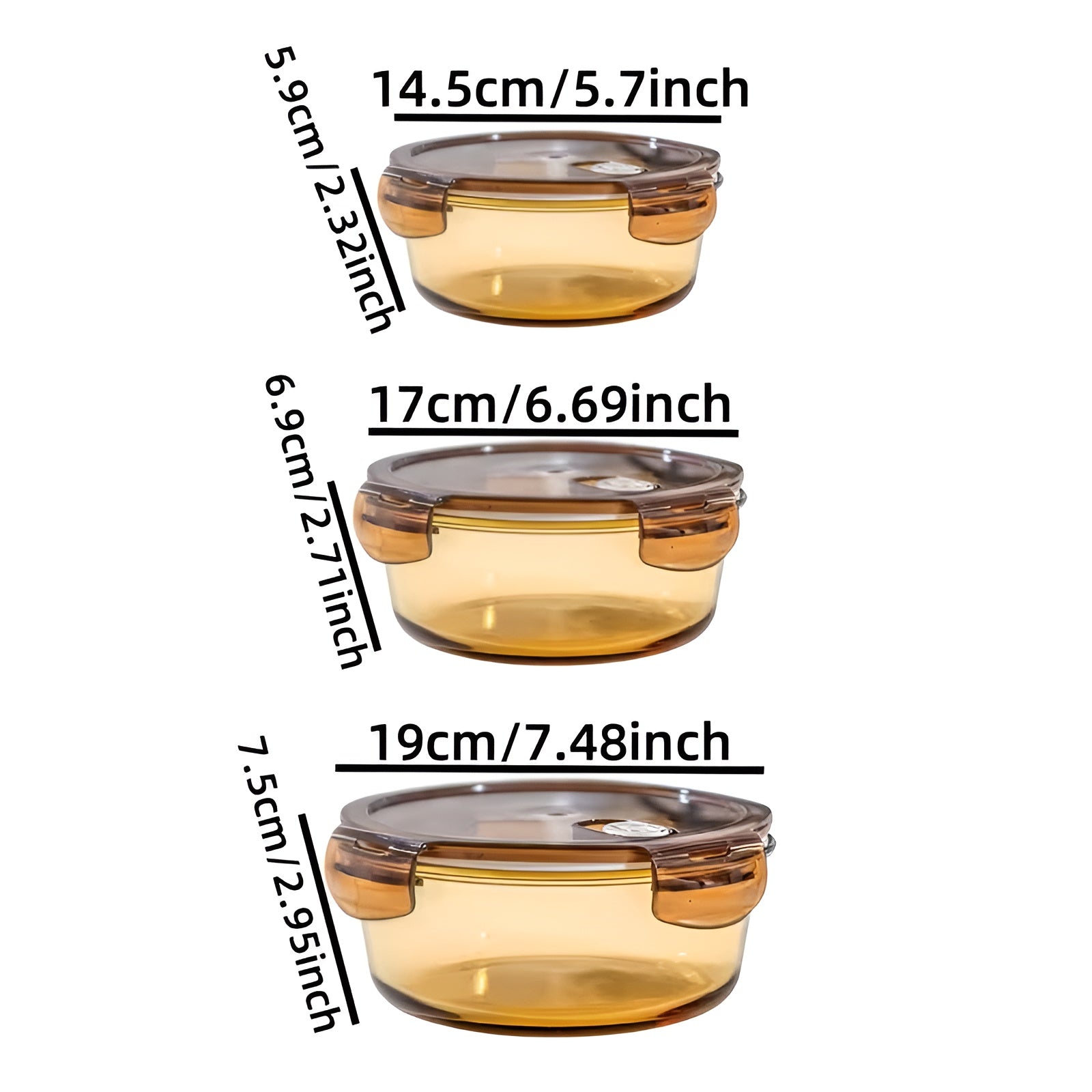 Oppbevaringsbokser i Glass (3-delt sett) – Lufttette og Lekkasjesikre | Varmebestandig Borosilikatglass for Meal Prep
