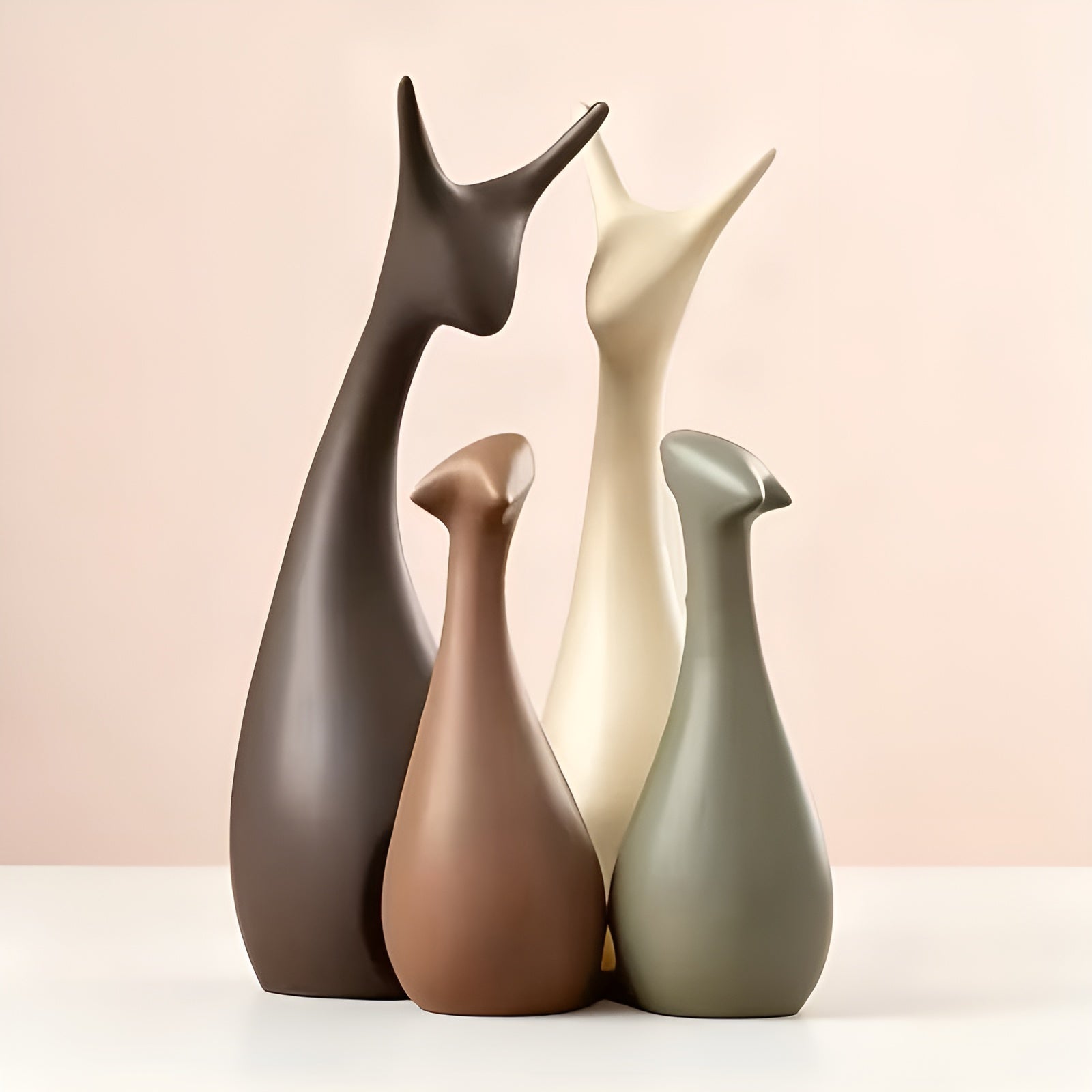 Dekorative Sneglefigurer i Sett (4 stk) – Elegant og Stilfull Hjemmedekor | Perfekt for Stue Soverom og Kontor - Figurer