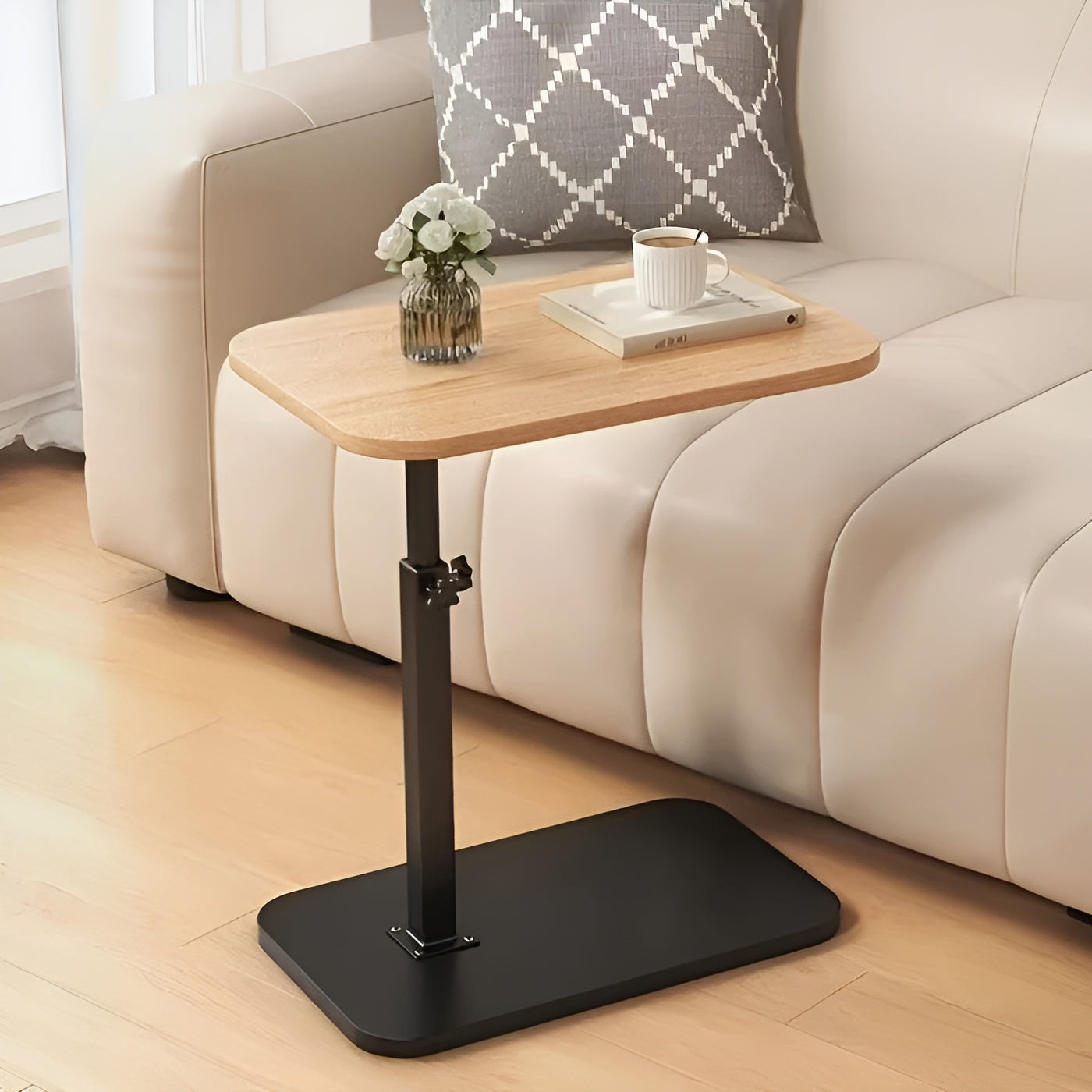 Justerbart Bord – Praktisk og Plassbesparende | Perfekt for Sofa og Seng - Beige - Sofabord