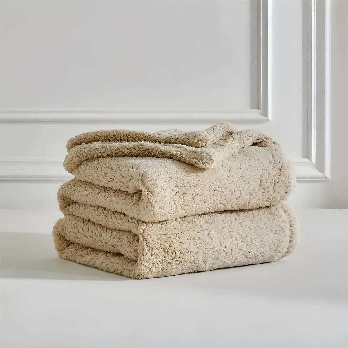 DoubleCozy Pledd – Avslappet Dobbeltsidig Sherpa-fleecepledd
