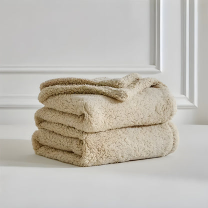 DoubleCozy Pledd – Avslappet Dobbeltsidig Sherpa-fleecepledd