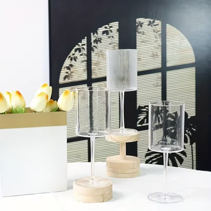 Krystallglass Med Vintage-Riller – Gjennomsiktig Og Dekorativt | Elegant Glass Til Hverdagsbruk Og Borddekking