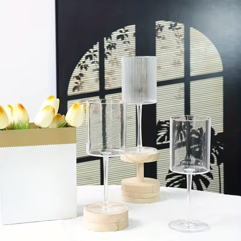 Krystallglass Med Vintage-Riller – Gjennomsiktig Og Dekorativt | Elegant Glass Til Hverdagsbruk Og Borddekking