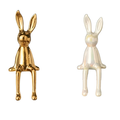 Sittende Kaninfigur i Keramikk (2–3 stk) – Søt og Dekorativ | Perfekt til Påske, Hjem og Kontor