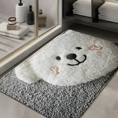 Badezimmerteppich mit Bärenmotiv – Weich & Rutschfest | Dekorative Matte für Zuhause