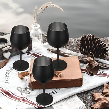 Vinglass i Rustfritt Stål – Bruddsikkert og Stilrent | Perfekt for Utendørsbruk, Reiser og Hjemmet