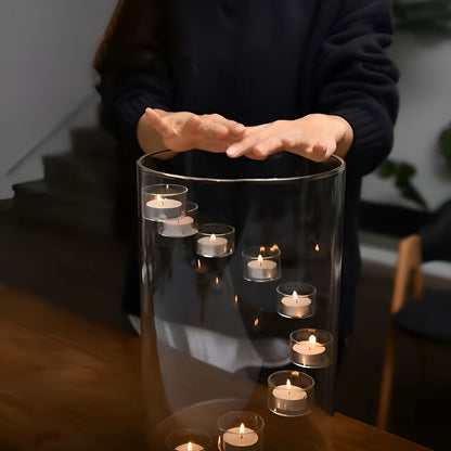 Stor Roterbar Lysestake i Glass – Elegant og Dekorativ | Perfekt som Borddekorasjon - Lysholdere