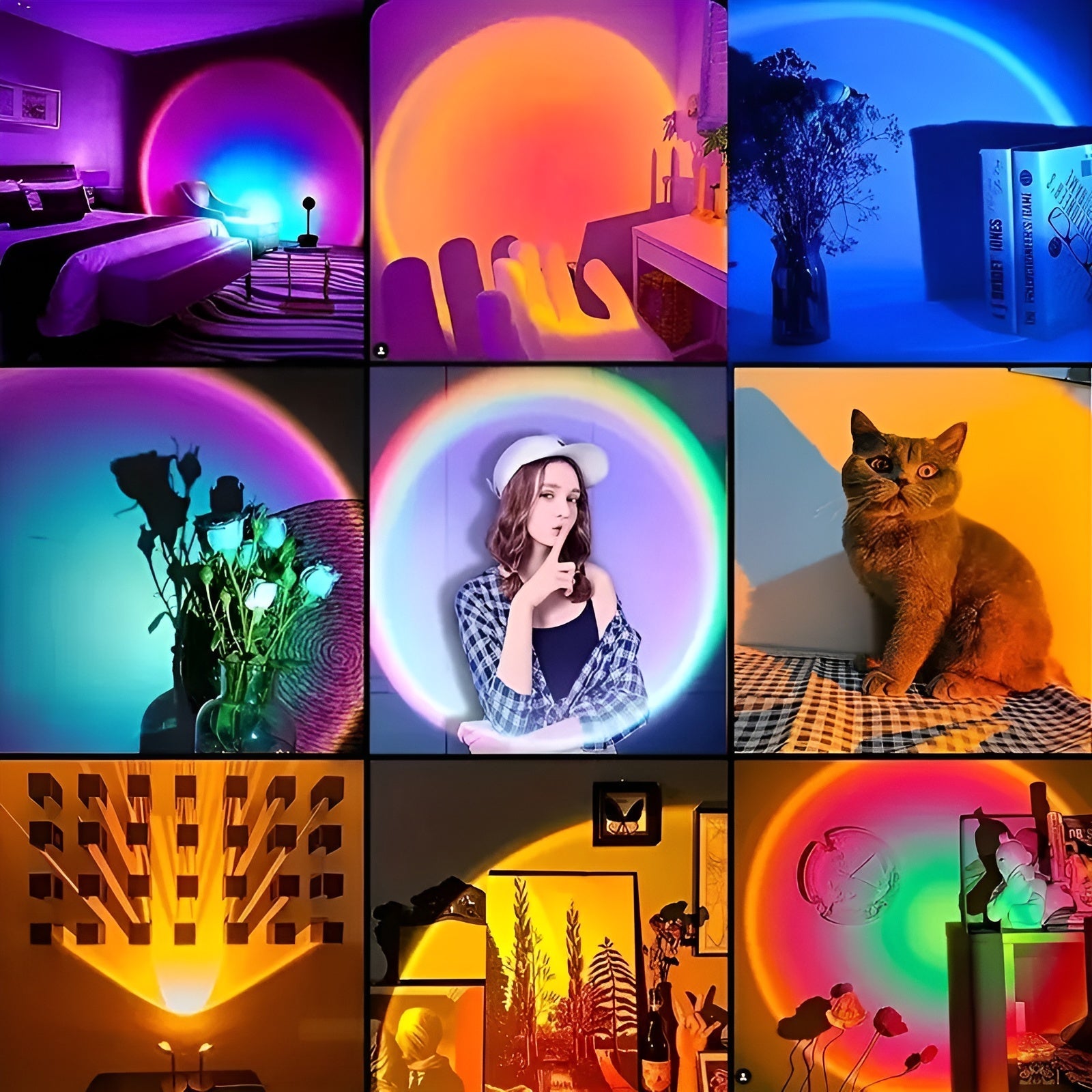 Led-vegglampe 360° Dreiebar – Stemningsfullt Lys, Dimbar | Usb-oppladbar For Hjemmebruk
