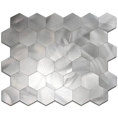 Mosaikk Veggklistremerker (10 stk) – Dekorative Fliser i Metalloptikk | Perfekt til Kjøkken Stue eller Backsplash