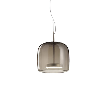 Opphengslampe i Glass – Tidløs og Dekorativ | Perfekt for Stue og Spisestue - Durchmesser 28 cm x H 24cm / Lys kaffe
