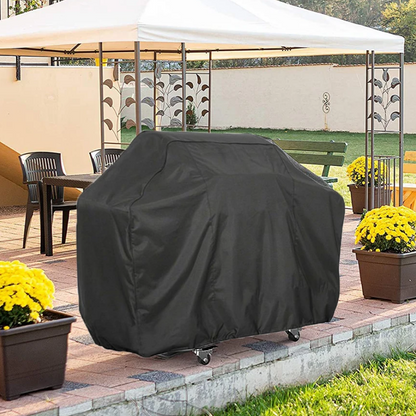 Vanntett grillbeskyttelse i heavy-duty Oxford-polyester, metallgrå