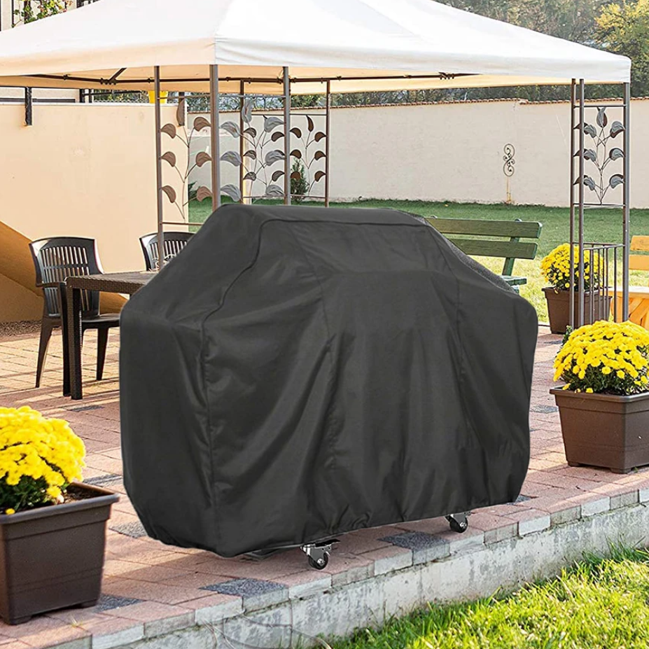 Vanntett grillbeskyttelse i heavy-duty Oxford-polyester, metallgrå
