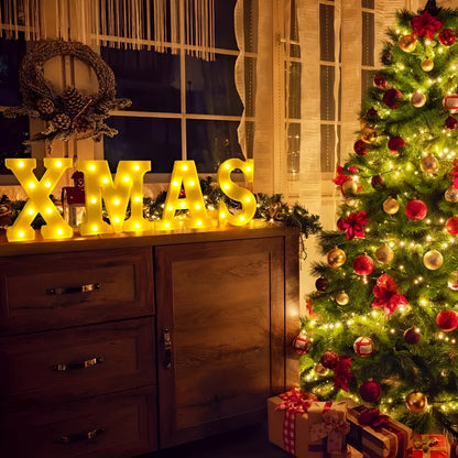 LED Julebokstaver – Varm og Stemningsfull Lysdekor | Batteridrevet for Innendørs Bruk og Julefeiring