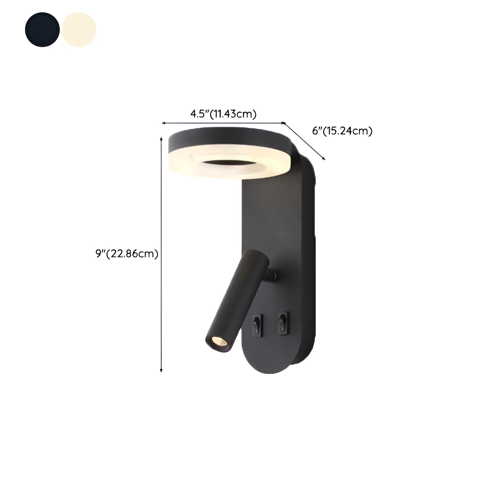 Geometrisk Vegglampe – To Lyskilder og Nedovervendt Lys | Moderne og Dekorativ