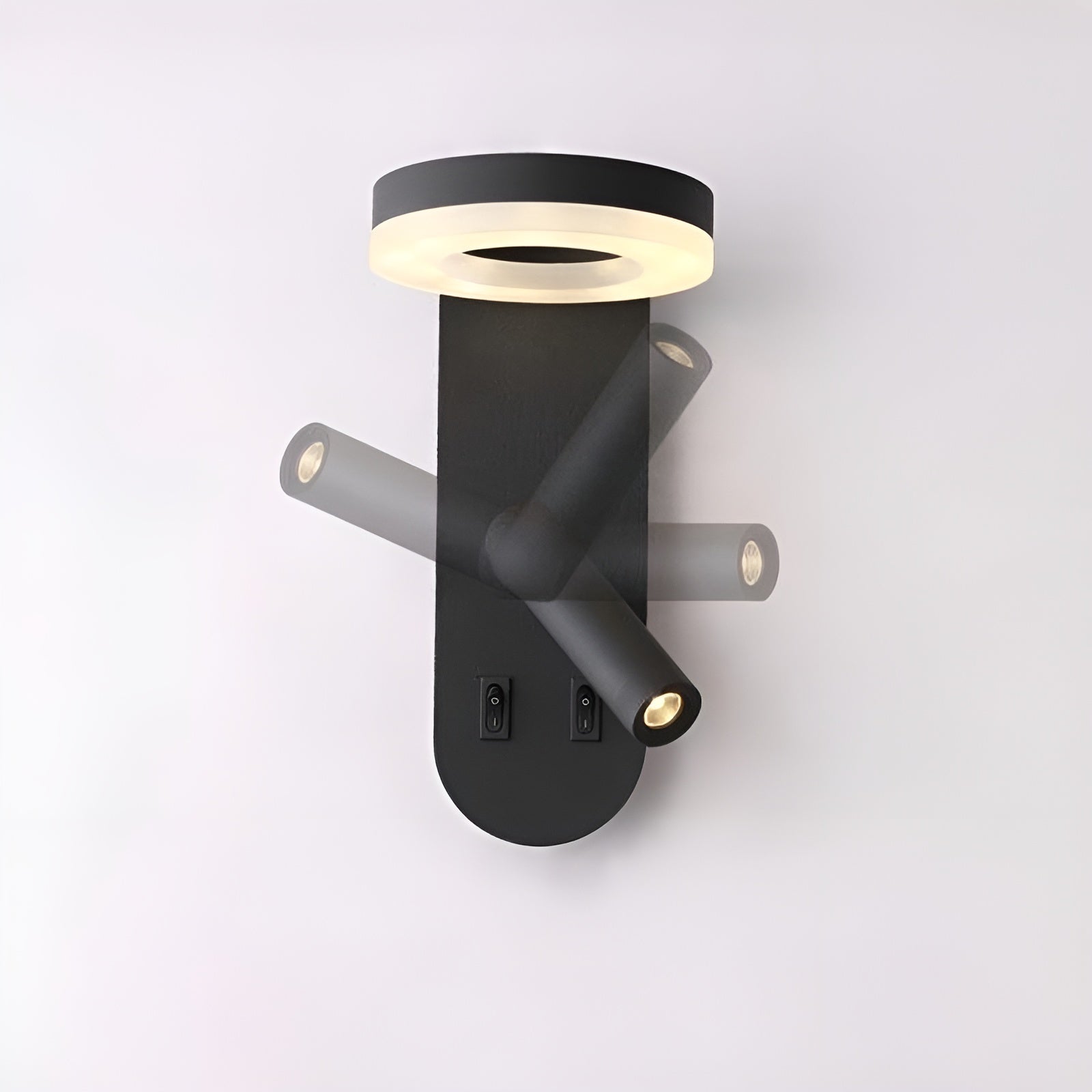 Geometrisk Vegglampe – To Lyskilder og Nedovervendt Lys | Moderne og Dekorativ