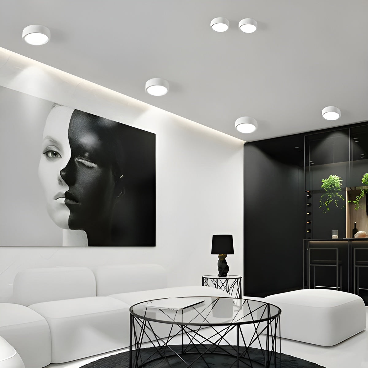 Moderne LED-Taklampe – Rund Design med Varmt Lys | Koselig Belysning til Alle Rom - Lysarmaturer for tak