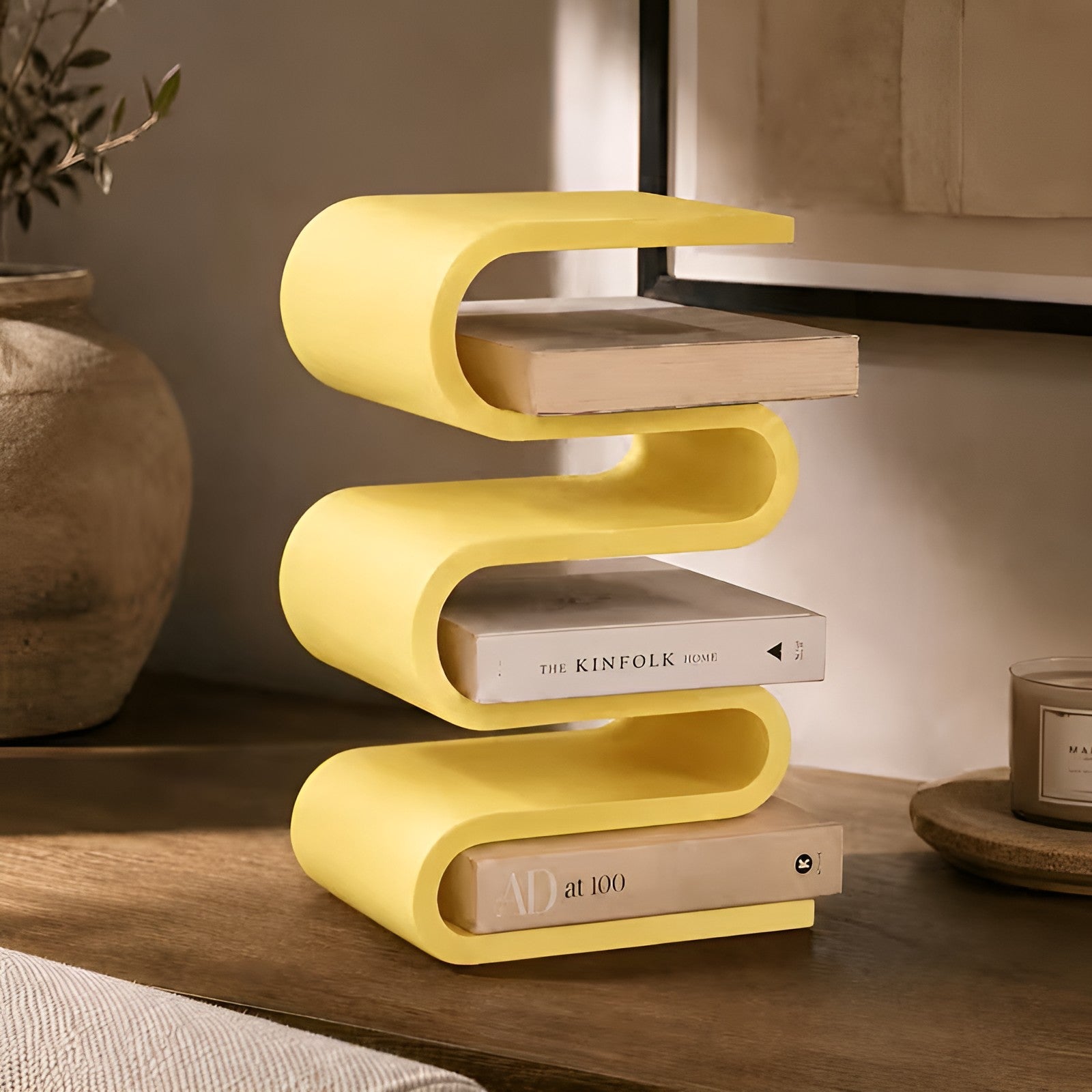 Skulpturell Bokholder – Moderne 3D-printet Design | Stilfull Dekor til Skrivebord og Hylle