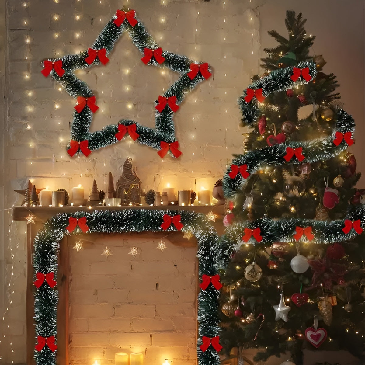 2-pakning LED-lysgirlander – Varmt Lys og Batteridrevet | Stemningsfull Julebelysning