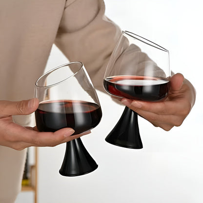 Vinglass i Borosilikatglass – Håndlaget med Skrå Kant | Elegant for Rød- og Hvitvin Perfekt Gave - 2 stk. Kelkglass