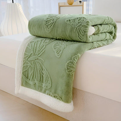 ButterflyDream Pledd – Stilig Brodert Sommerfuglpledd i Varm Fleece