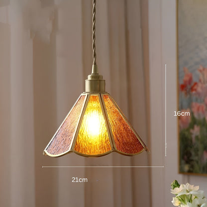 Europeisk Vintage Pendellampe – Stilig LED-pendellampe i tre og kobber | Med glasskuppel i design for stue og spisestue