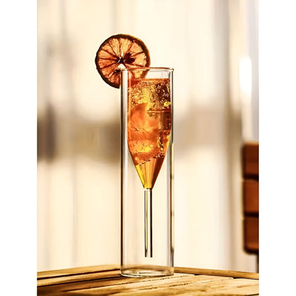 Dobbeltveggede Champagneglass 4-pk – Isolerende og Elegant | Perfekt for Bobler Cocktails og Fest