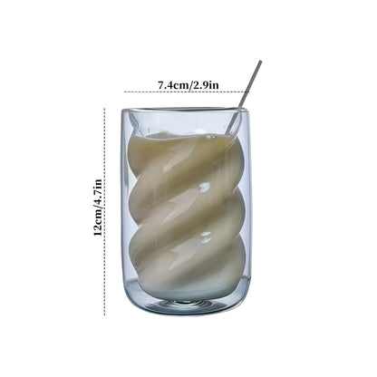 Dobbeltveggede Spiralglass i 4-pk – Varmeisolerende og Hitzebestandige | Perfekt for Kaffe Te og Dessert - Tumblere