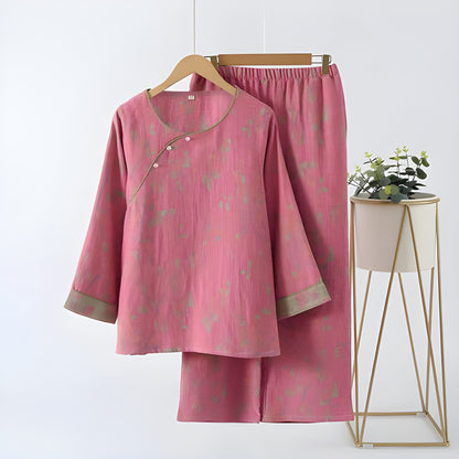 Loungewearsett I Ren Bomull – Vintage Jacquard-design